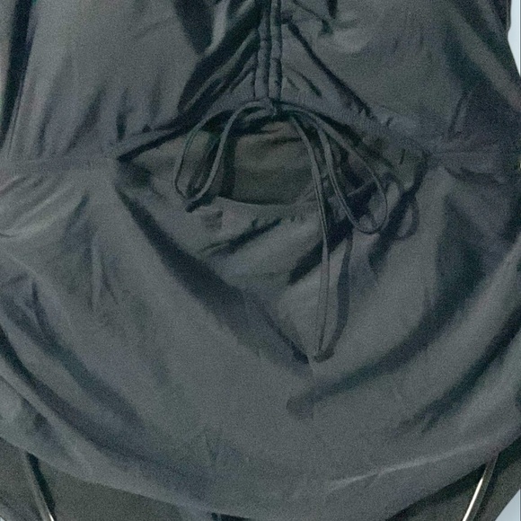 DACI Black One Piece Padded Bra Cutout High Waist Bathing Suit Swim Suit SZ18 W - Picture 3 of 7